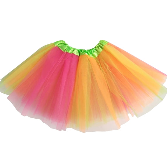 Landzoo Toddler Kids Girls Skirts Gradient Elastic Waist Mesh Summer Loose Fit Girls Tutu Skirt Size 2-7 Years Yellow
