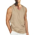 thumbnail image 1 of Landzoo Vest For Men Solid Color Sleeveless V-Neck Undershirt Summer Comfortable Men Tank Tops Size M Khaki, 1 of 4