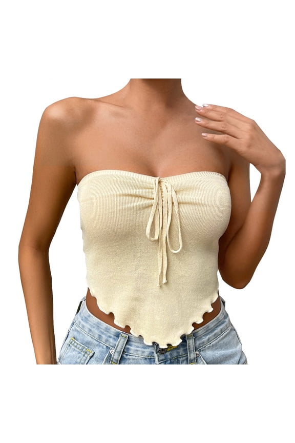 Vest For Women Solid Color Sleeveless Halter Undershirt Summer Comfortable Women Tank Tops Size M Khaki