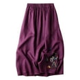 thumbnail image 1 of Landzoo Vintage Floral Embroidered Cotton Linen Skirt For Women Summer A Line Midi Skirt Versatile Flared Skirt Comfortable Casual Women's Skirt, 1 of 3