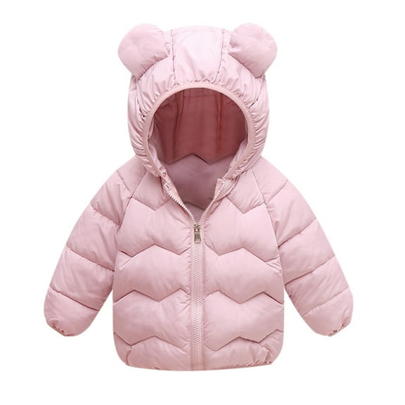 Landzoo Winter Down Coats For Kids Baby Boys Girls Light Jacket Bear Hoods Outerwear Toddler Outerwear Windproof Warm Coat
