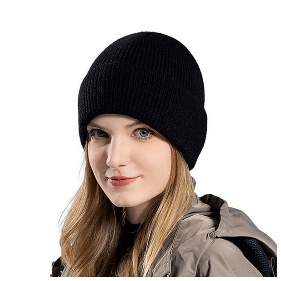 Landzoo Women Thick Winter Hats Warm Sock Hats Knitted Hats Big Head Comfy Breathable