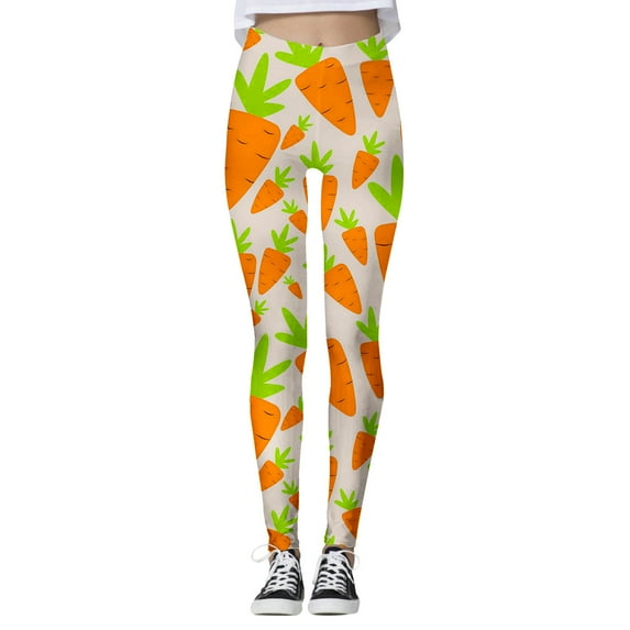 Landzoo Women's Casual Easter Print Middle Waist Leggings Fitness Pants For Sports Stretchy Skin friendly Women's Leggings Pants