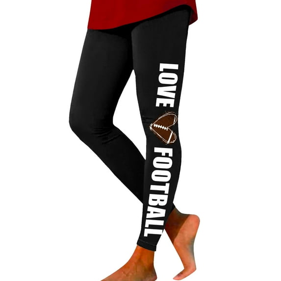 Landzoo Women's Football Printed High Waist Leggings For Yoga Running And Daily Fitness Tailored Stretchy Women's Leggings Pants