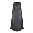 thumbnail image 1 of Landzoo Women's Retro Exposure Button Fly Packaged A Line Maxi Long Denim Skirt Comfortable Casual Women's Skirt, 1 of 3