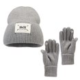 thumbnail image 1 of Landzoo Women's Solid Color Letter Knitted Gloves 2 Piece Warm Woolen Hat Simple Stretchy, 1 of 3