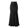 thumbnail image 1 of Landzoo Womens Elegant Office Festival Solid Color A Skirt Vintage Waist Pleated Zipper Skirt Fashionable Casual Women's Skirt, 1 of 5