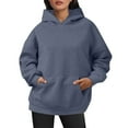 thumbnail image 1 of Landzoo Womens Oversized Sweatshirts Pullover Hoodies Artificial Short Velvet Sweaters Long Sleeve With Pockets Winter Fall Outfits Clothes Warm Breathable Women's Hoodie, 1 of 4