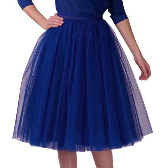 Landzoo Womens Pleated Knee Length Skirt Adult Tutu Dancing Skirt Comfortable Casual Women's Skirt