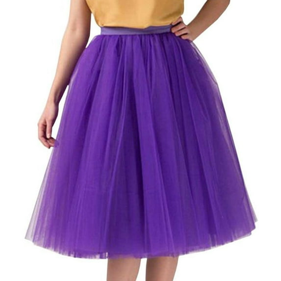 Landzoo Womens Pleated Knee Length Skirt Adult Tutu Dancing Skirt Fashionable Comfortable Casual Women's Skirt
