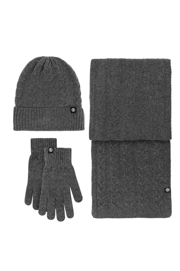 Womens Winter Knit Warm Hat Long Scarf Gloves Set For Women Men Warm Lightweight Adult Scarf Hat Glove Set