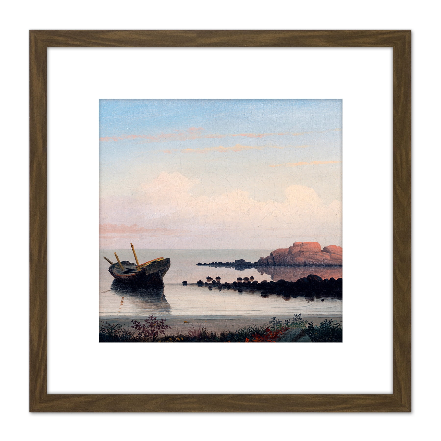Lane Brace's Rock Eastern Point Painting 8X8 Inch Square Wooden Framed