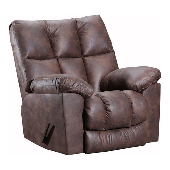 Lane Furniture 22" Traditional Polyester Rocker Recliner in Dorado Walnut