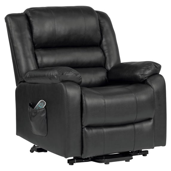 Lane Furniture Buxton 33" Leather Recliner Power Lift Chair in Charcoal