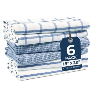 Lane Linen Dish Towels Set of 6 - Cotton Kitchen Towels, Thick Quick Drying, 100% Cotton, for Drying Dishes - Indigo