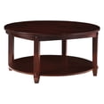 thumbnail image 1 of Lane Round Coffee Table with Lower Shelf in Espresso Wood Finish, 1 of 8