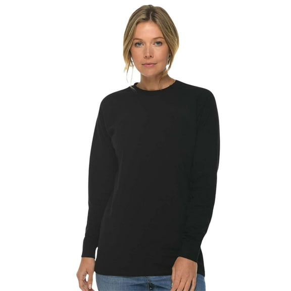 Lane Seven Heavyweight Long Sleeve T-Shirt, Heavy Tee Shirt 100% Ringspun Cotton Crewneck Tee (Black , XL)