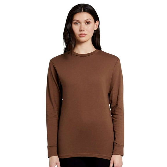 Lane Seven Heavyweight Long Sleeve T-Shirt, Heavy Tee Shirt 100% Ringspun Cotton Crewneck Tee (Chestnut , M)