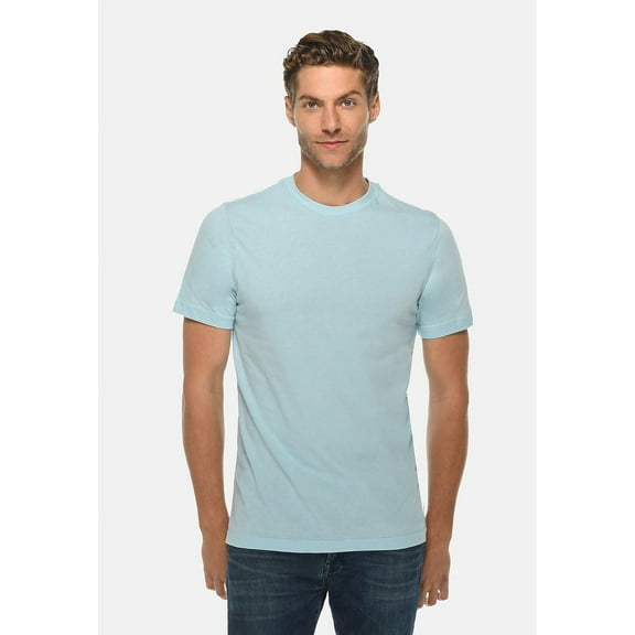 Lane Seven Men's 100% Cotton Short Sleeves Crew Plain T-Shirt Blue Mist 2XL
