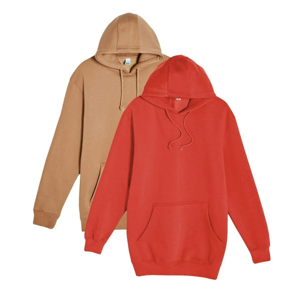 Lane Seven Mens Pullover Hooded Sweatshirt, Heavyweight 70/30 Cotton/Polyester Winter Fleece Sweater (Paprika Toasted Coconut 2 Pack, M)