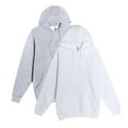 thumbnail image 1 of Lane Seven Mens Pullover Hooded Sweatshirt, Heavyweight 70/30 Cotton/Polyester Winter Fleece Sweater (White+Heather Grey 2 Pack, S), 1 of 8