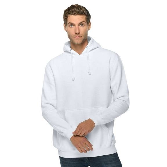 Lane Seven Mens Pullover Hooded Sweatshirt, Heavyweight 70/30 Cotton/Polyester Winter Fleece Sweater (White , M)