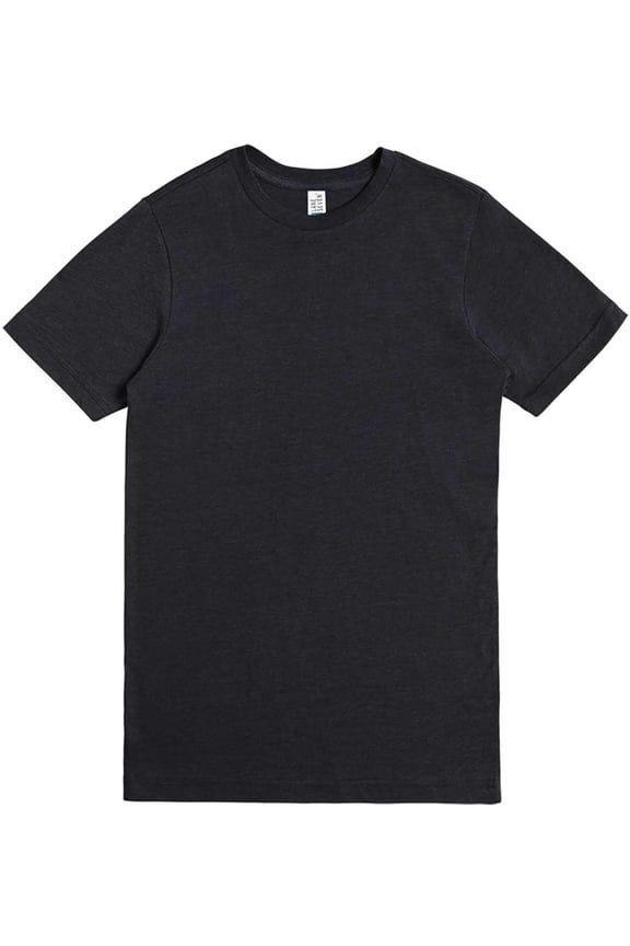 - Unisex Deluxe CVC T-Shirt - BLACK HEATHER - XL