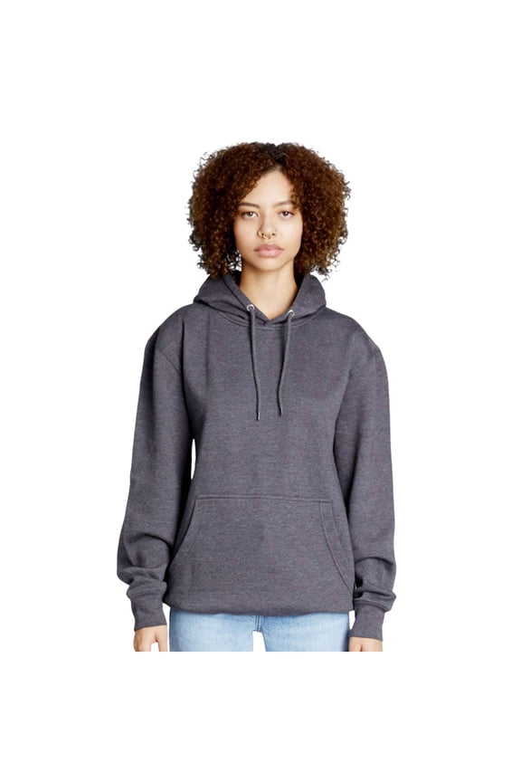 Unisex Future Hooded Sweatshirt, 55/45 Cotton/Polyester Fleece Pullover Comfort Hoodie (Heather-Charcoal, L)