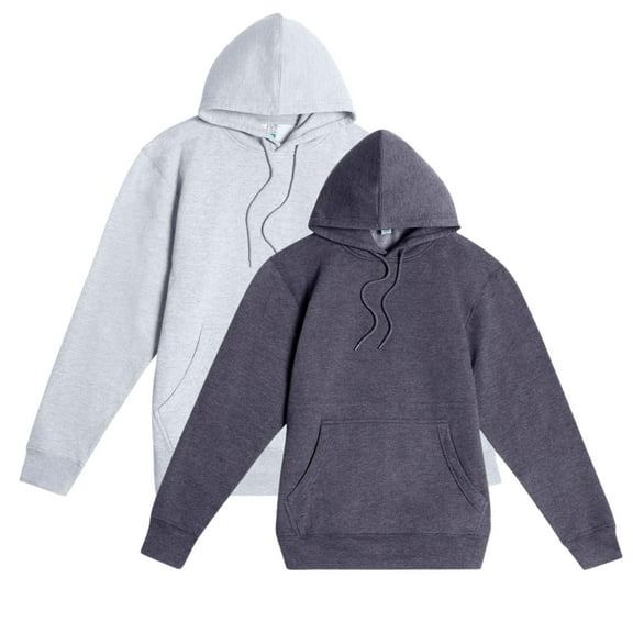 Lane Seven Unisex Future Hooded Sweatshirt, 55/45 Cotton/Polyester Fleece Pullover Comfort Hoodie (Heather-Grey Heather-Charcoal-2PCS , L)
