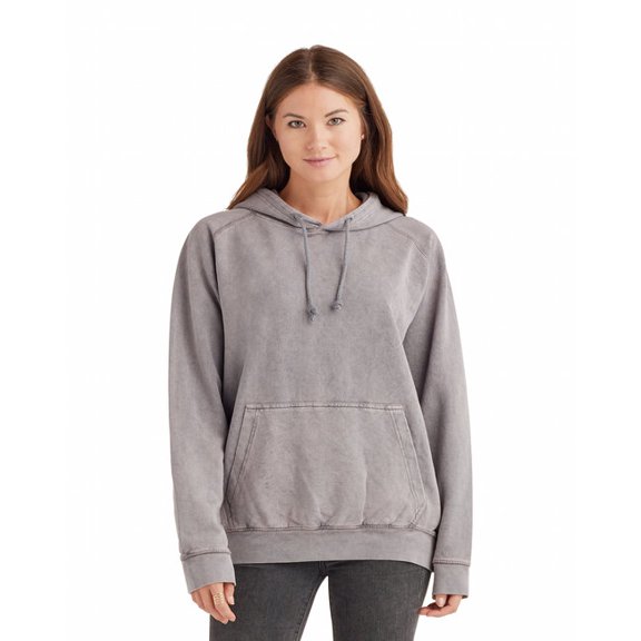 Lane Seven Unisex Vintage Raglan Hooded Sweatshirt XL ZINC