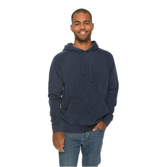 Lane Seven Unisex Vintage Raglan Hooded Sweatshirt XS Denim