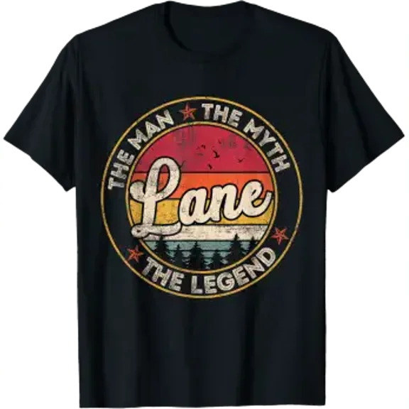 Lane The Man Myth Legend Personalized Name T-Shirt