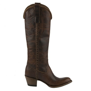 Lane Womens Plain Jane Braided Round Toe Pull On Cowboy  Tall Boots