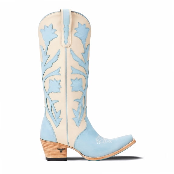 Lane Womens Jolene Floral Tooled Inlay Snip Toe Cowboy Tall Boots