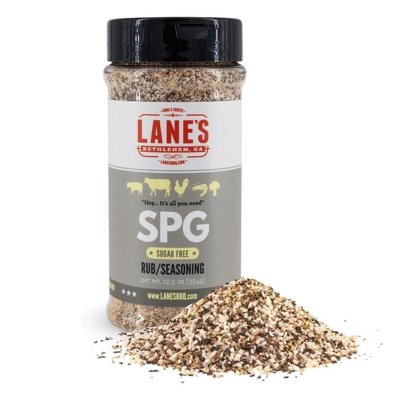 Lane's SPG Seasoning & Rub, All-Natural Coarse Ground Salt Pepper Garlic Seasoning for Any Types of Dishes, Classic Bold Flavor, No MSG, No Preservatives, Gluten-Free, Made in USA, 12 Oz H1