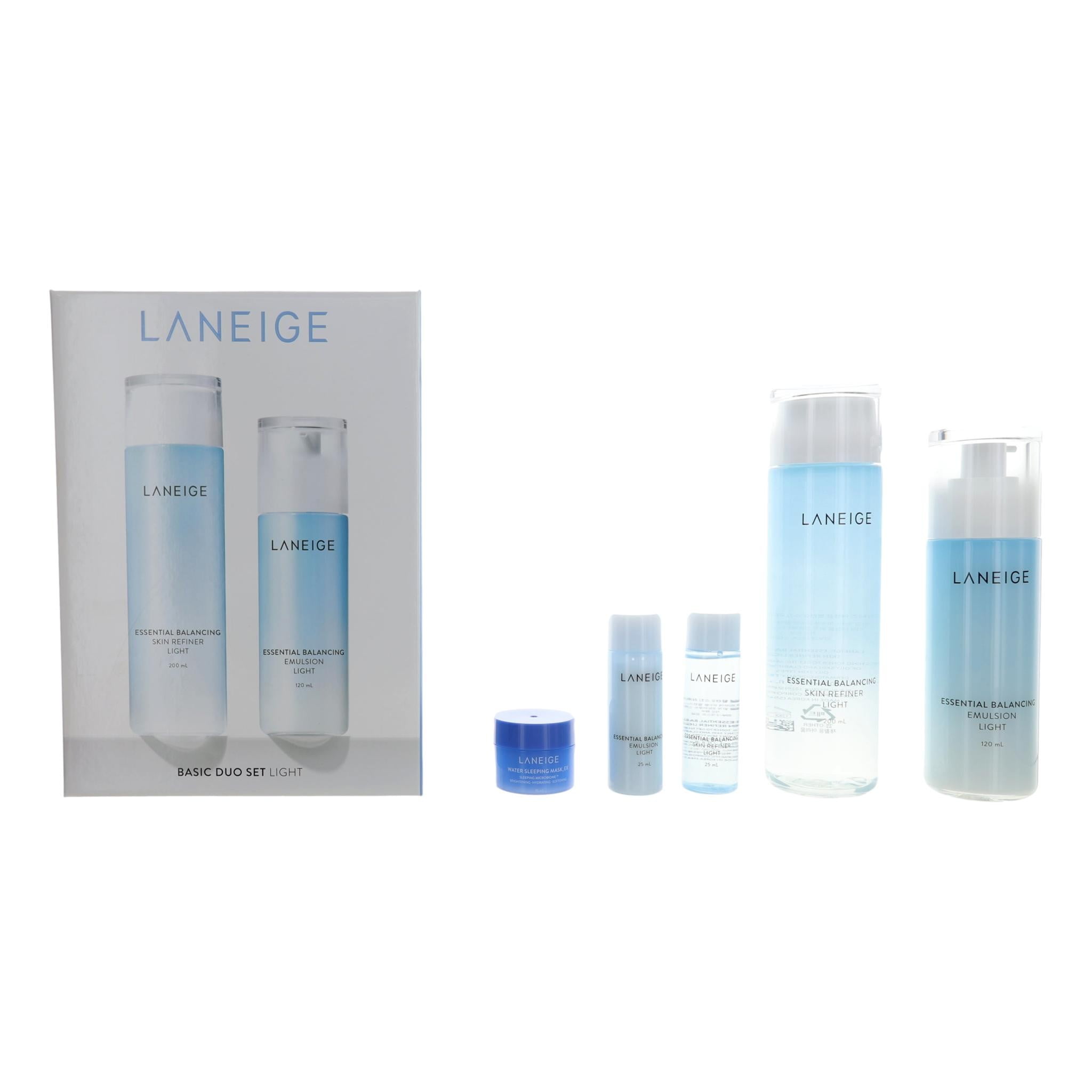Laneige Basic Duo Set Light, 5-Piece Skincare Set for Oily and