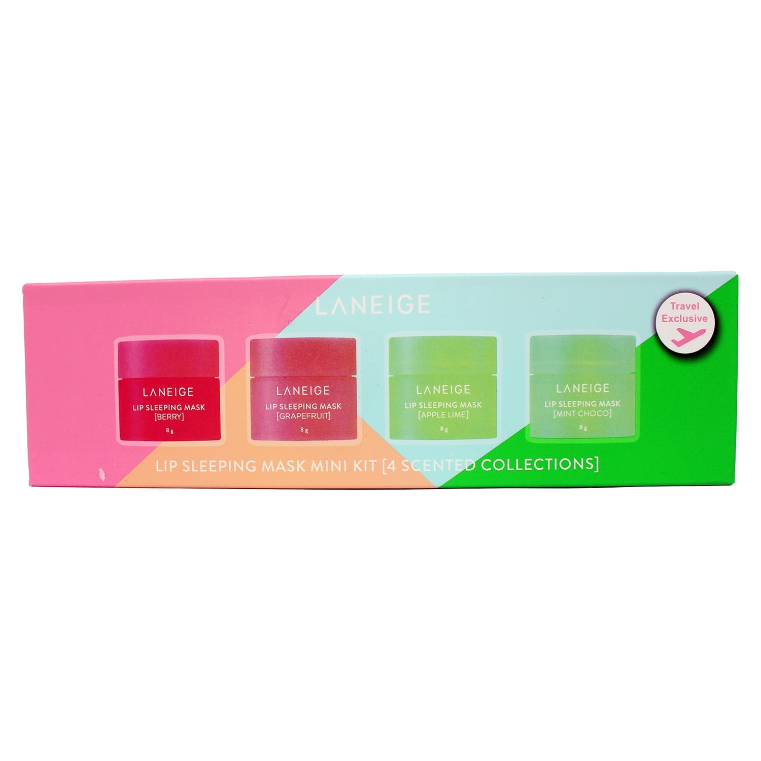 Laneige Lip Sleeping Mask Mini 4 Pc Set - 0.7 oz Berry, Grapefruit, Apple Lime, Mint Choco