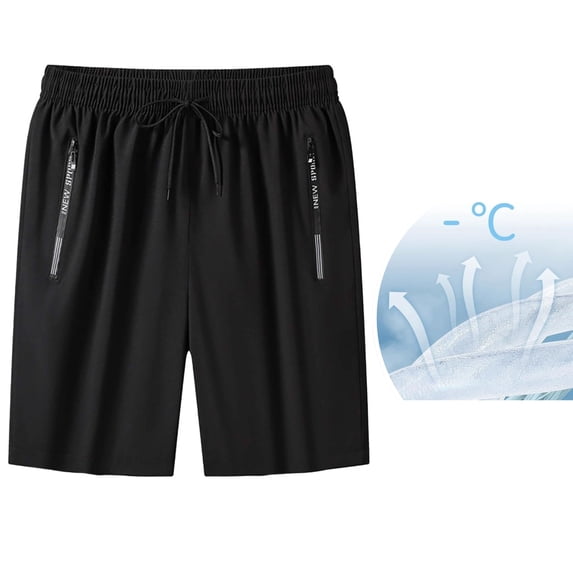 Lanenow Iced Active Shorts - Ice Silk Quick Dry Stretch Shorts, Unisex & High Elasticity Gray M