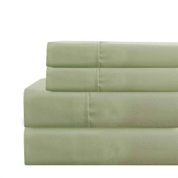 Lanester Polyester Twin Size Sheet Set, Olive Green - 3 Piece