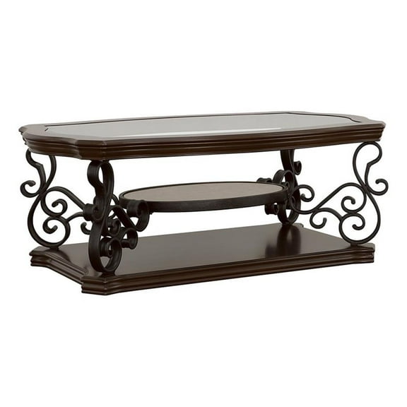 Laney Coffee Table Deep Merlot and Clear