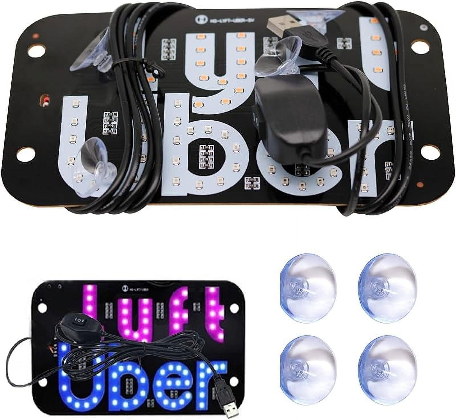 Lanfeng LED light sign for car bright glow stickers with suction cups USB plug ideal taxis and cars
