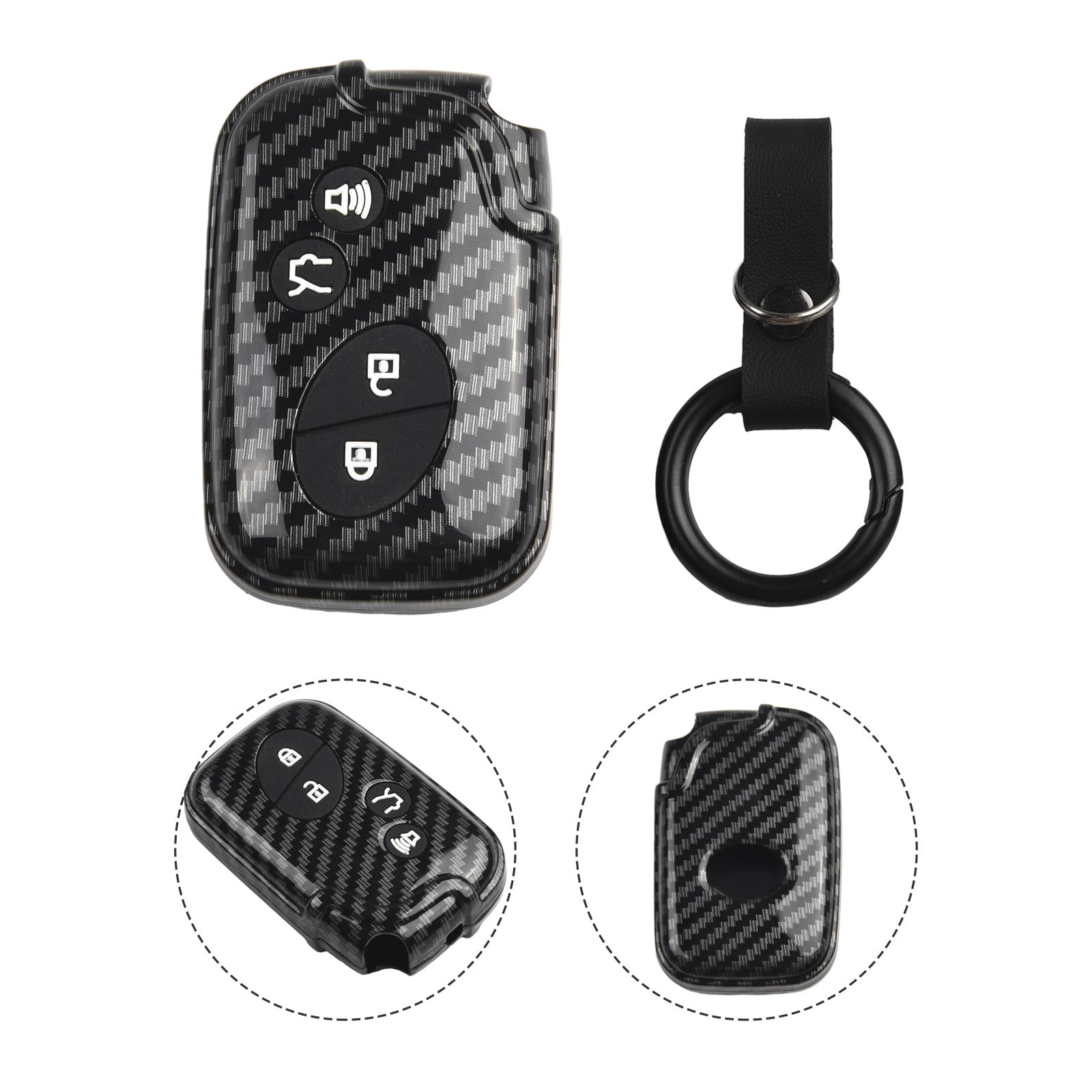 Lanfini Carbon Fiber Look Key Fob Case Cover Shell Fit for Lexus