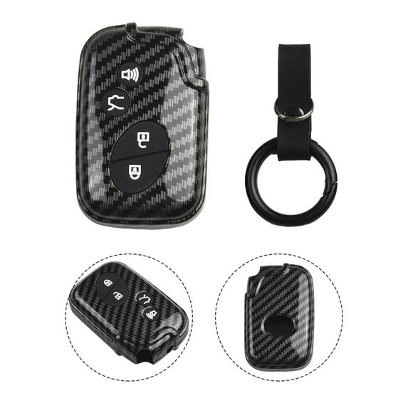 Lanfini Carbon Fiber Look Key Fob Case Cover Shell Fit for Lexus Gx Lx Rx Es Is Gs Ls Hs