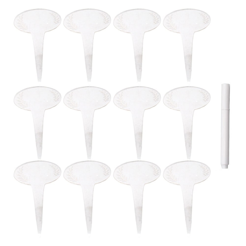 Lanfini Herb Signs Plant Label EcoFriendly Acrylic Plant Tag OvalType