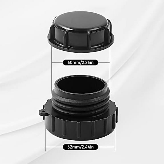 Lanfini IBC Tank Adapter with Tank Cover 62mm to S60x6 Coarse Thread Valve Connection