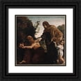 thumbnail image 1 of Lanfranco, Giovanni 12x12 Black Ornate Wood Framed with Double Matting Museum Art Print Titled - Elijah Receiving Bread from the Widow of Zarephath, 1 of 4
