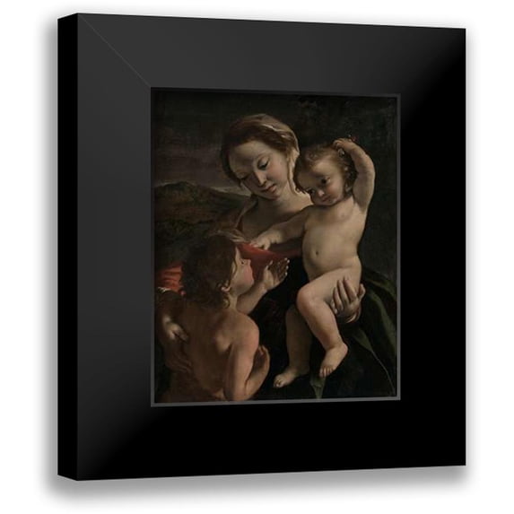 Lanfranco, Giovanni 15x18 Black Modern Framed Museum Art Print Titled - Madonna and Child with the Infant Saint John the Baptist