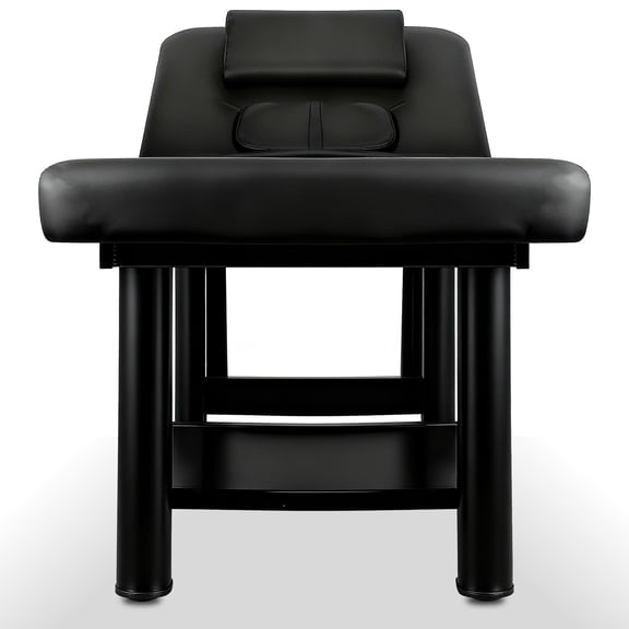 Lanfys Lightweight Professional Massage Table - 4-Inch Thick, Portable 2-Section Folding, Reinforced Wooden Legs, 21 x 21-inch Square Legs, Heavy-Duty Metal Frame, Black PU Leather,