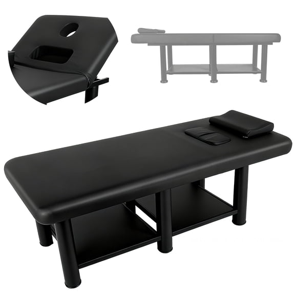 Lanfys Portable Massage Table - 4-Inch Thick, 2-Section Folding Design with Reinforced Wooden Legs, Lightweight for Spa & Physical Therapy,