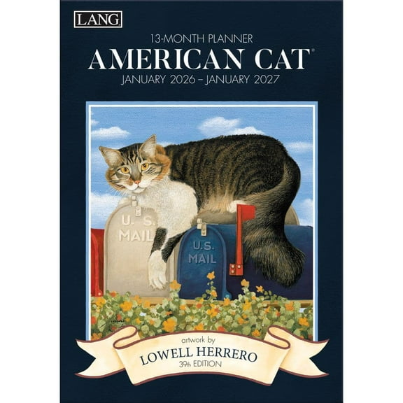 Lang Brands, LLC, American Cat 2026 Monthly Planner, 7'' X 7'', 12-Month Calendar with Case Binding